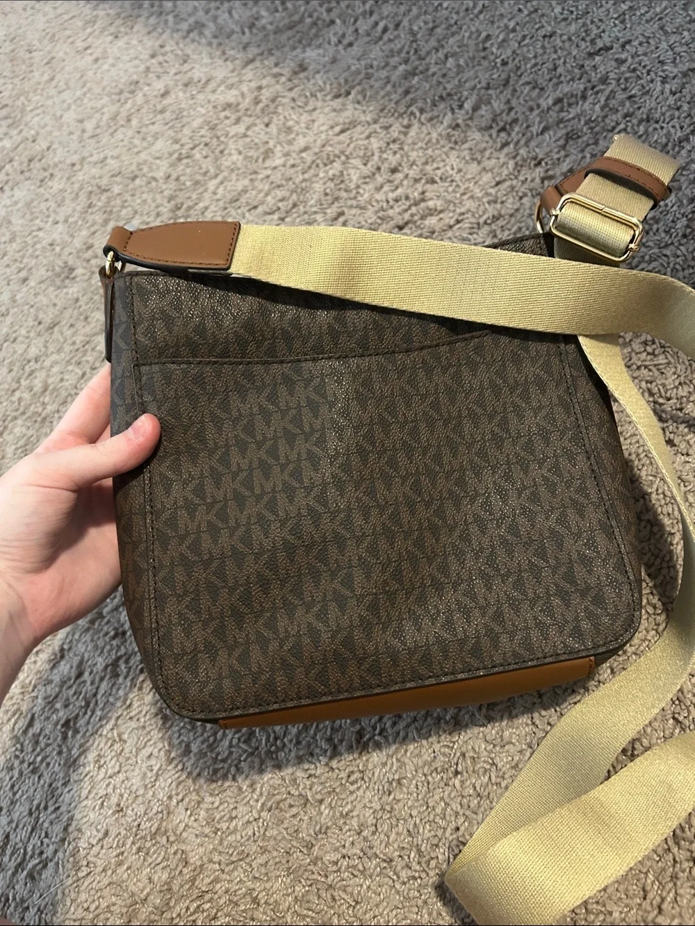 Michael Kors Brown/Beige Signature Crossbody